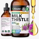 BIO KRAUTER® Milk Thistle Supplement for Jetra Cleanse & Detox - Liquid Milk Thistle Extract Сontains Silymarin for Digestive Support 4 Fl.Oz - Alkohol in sladkor brez, 56 dni dobave