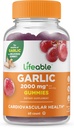 Življenjski česen Gummies - 2000 mg - Velika degustacija naravne arome Gummi Vitamin dodatek - Gluten brezplačno, vegetarijansko, GSO brezplačno žvečljivi - za odrasle 90 Gummies