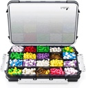 Fullicon Extra velike tablete Organizator z vlažnimi dokazi Design, Travel Jumbo tablete Box z 20 Kompartment, Dopolnilo Organizator za vitamine s 3 Secured Buckles (črna)