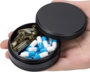 Box tablete 2 Kompartment tablete - Prenos Metal Travel tablet vsebnik za žep ali torbico, vodoodporne tablete Organizator za medicino Vitamin ribje olje in dodatki