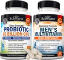 Advanced Daily Men's Multivitamin z vitaminom C A B D3 E in cinkom (1 mesec dobave) Plus 65 milijard CFU Daily Probiotic dodatek (1 mesec dobave)