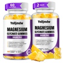 (2 paket) Magnezij Glycinate Gumies 500mg, Visoka absorpcija Magnezij dodatek s kalcij in vitamini, Podpora kosti, mišice, noč, Spomin & Mood, Vegan, Ne-GMO, 60 števci, Ananas aroma