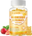 Magnezij Glycinate Gumies 1000mg - Brez sladkorja Magnezij Kalij dodatek z vitaminom D, B6, CoQ10 za mirno Mood in podporo za spanje - 60 Orange Gumies