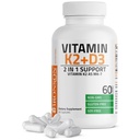 Bronsonov vitamin K2 D3 (MK7) dodatek ne-GMO Formula Vitamin D3 5000 i.e. (125 μg) & 90 μg K2 MK-7, enostavno pogoltniti D & K kompleks, 60 kapsul