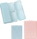 FYY 2 Pcs Daily Pill Organizator, 7 Kompartmenti Prenosne tablete primer tabletke potovalne tablete organizator,[Folding Design] Tablete Škatla za žepek za zadrževanje vitaminov,Cod olje jeter,dobavitelji in zdravila-Navy+ Roza