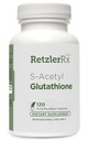 RetzlerRx S-acetil glutation dodatek 100 mg. na kapsulo, Izdelano v ZDA - 120 kislinsko odpornih kapsul - antioksidant podpora - Non-GMO, Soy & Gluten-free / Bergaflow®, farmacevtska stopnja