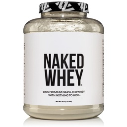 NAKED WHEY 5LB 100% Grass Fed Nearomated Whey Protein Powder - Samo 1 Sestavina, Nedenaturiran - Brez GSO, Soja ali Gluten - Brez konzervansov - Spodbujanje rast in okrevanje mišic - 76 Servisi