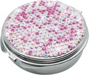 Blagajne tablete Primer za Purse Medicine Vitamin Container Imetnik žepna tabletke Primer okrogle medicine Organizator za vitamin / ribja olja / Supplement Travel Medicine Kit (3 Compartment Pink)
