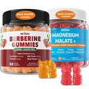 2Pack Berberine dopolnilo Gumies 1500mg + 2Pack magnezijev malat z CoQ10-100mg Gumies