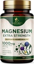 Magnezij Mineral Supplement 1000 mg - Visoka moč Magnezijev citrat za kosti, zdravje srca, živci in mišice podpora, Narava Magnezij kompleks za celotno telo podporo, ustekleničen v ZDA - 180 kapsul
