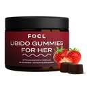 FOCL ženski Libido Booster za ženske - povečanje želje, vzburjenja, energije, pomaga spodbujati Hormonsko ravnovesje - Horny Kozel plevel, Fenugreek & zeleni čaj (30 Gummies Jagodna krema)