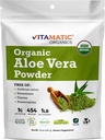 Vitamat Certified USDA Organic Aloe Vera Powder – 1 lb (16 oz) Podpira kožo, prebava, Detox & Imuno Health 