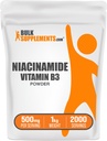 BulkSupplements.com Niacinamide Powder - Vitamin B3 Powder, Niacinamide Supplement, Niacinamide 500mg - B3 Vitamins for Skin, Gluten Free, 500mg per Serving, 5kg (11 lbs) (Pack of 5)