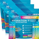 HydroMATE Elektrolit Powder Variety Pack Bulk Hydration Packets nizko sladkor 90 Število