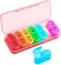 Betife tedenske tablete Organizator 2 krat na dan, 7 dan tablete polje AM PM, Prenosne potovalne tablete primeru, Dnevne tablete vsebnik dan in noč, Medicine Organizator za zdravila, Vitamin ali dodatek (Pink)