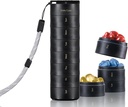 Ankomn Travel Vitamin Organizer – Stackable Daily Organizer z varno Twist Lid, Airteight & Lahka za On-The. Trajni BPA-free Material, Super za tablete, dodatki in vitamini (črna)