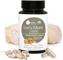 Zeliščni zaklad Lions Mane dopolnilne kapsule, izdelan z organskimi Lions Mane prahu za duševno jasnost in fokus dopolnila, 800mg Lions Mane Powder Organic Organic Goba dopolnilo 90 Caps