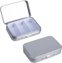 2Pack tablete Box 3 Kompartment tablete primer,Portable Metal potovalne tablete polje z ogledalom za medicino, vitamini, Ribje olje in dodatki,Portable tablete polje za žep ali torbico (Srečka)