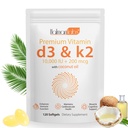 newseel vitamin D3 K2 kapsule, D3&K2 dodatek vitamina, vitamin D3 in K2, D3 dodatek,Replenish K2 D3 softgels kokosovega olja (120)