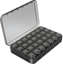Daviky tedenske tablete Organizator 4 krat na dan, velike zmogljivosti 7 dan tablete Box, Daily Medicine Organizator za potovanje z 28 Oddelek za zadrževanje zdravila, vitamin in dodatek (črna)
