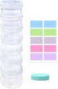 7 Day tablete Organizator primera Stackable tedenski dodatki Vitamini Tablete Imetnik Dispenser Velika jasno prozorno z ekstra Lid