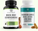 Maca Root Ashwagandha & Gobe Suppliment vsebuje Lions Mane, Cordyceps, Reshi, Shitake