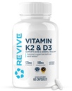 REVIVE MD Vitamin D3 & K2 - Podpira zdravje kosti in mišično moč - K2 & D3 Vitamin dodatek za ženske in moške zdravje in možganske funkcije