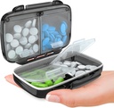 BEXEEN majhne tablete Box za Purse Mini tablete - Medicine tablete organizator potovanja - Prenosne tablete Container Compact tablete imetnik vlažne dokaz Žepek Vitamin Organizator 4 Kompartment Medication Kit