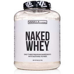 Naked vanilija Whey Protein v prahu - vse naravne travne hranilne sirotkine beljakovine v prahu, vanilija arome, organski kakav sladkor, 5Lb razsutem stanju, brez GSO, soje, brez glutena - 61 postrežbe