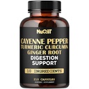 Cayenne Pepper Supplement z kurkumin koren, ingver koren, Cinnamon Bark & Več - Imunski sistem, Skupno zdravje & Prebavne zdravstvene podpore - 210 Kapsule