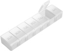 Ekstra velike tablete Organizator Tedensko, KAPENS Dnevne tablete zaboj velike zmogljivosti Kompartmenti, 7 Day Tablete Vsebniki za medicinske dodatke Vitamin ribje olje, Bela