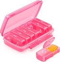 Tedenske tablete Organizator 2 krat na dan z odpornostjo proti vlagi, Pink AM PM tablete Box 7 dan za enostavno polnjenje, Prenosne tablete primeru za potovanje, velike tablete imetnik za vitamine, ribje olje, dodatek