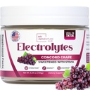 Nič sladkorja - Concord Grozdni elektroliti v prahu - Zelo osvežilna Hidracija - Kofein brez energije z vsemi naravnimi sestavinami - Vegan, Keto & Paleo - Sladkor brez elektrolitov pijača Mix - 30 Strežnice