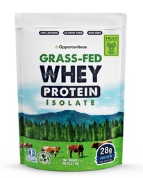 Opportuniteas Grass Fed Whey Isolate Protein Powder - Nearomated 28g Protein Powder brez umetnih sladil, Hormone-free Krave, Non GSO - 5lb