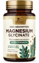 Magnezij (Glycinate) - Magnezij dopolnilo za zdravje srca, živcev, mišic, kosti in podporo za spanje - 100% kelirana in visoka absorpcija - 250 mg na serviranje - Gluten Free, Vegan, Non-GMO - 120 Count