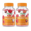 Življenjski Magnezij Otroci + Probiotik 2 milijarda CFU otroci, Gummies Bundle - odličen okus, Vitamin dopolnilo, Gluten brezplačno, GSO brezplačno, Žvečljivi Gummy