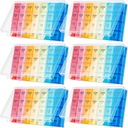 Hsei 6 Pack Weekly tablete Organizator Box 4 krat na dan 7 dan Vodoodporne tablete Veliko zdravilo Box Travel Daily Container za vitamine ribje olje dodatki