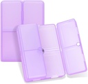 FYY Daily tablet Organizer, 7 Kompartmenti Prenosne tablete primeru tablete potovalne tablete Organizator,[Folding Design] Tablete Box za Purse Pocket obdržati vitamine,Cod Jetrna olja,Dodatki in zdravila-Clear Purple