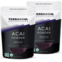 Terrasoul Superfoods Organic Acai Berry Powder, 4 Oz (paket z 2), Zmrznjena za svežost, Omega maščobe Boost za Smoothie Bowls, in Antioksidant-Packed Superfoods Recepti