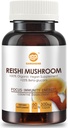 Reishi gobe Kapsule, Organic Advanced Superfood Supplement z Reishi gobe Powder 450mg, Reishi Shell-Broken Spores 270mg, Reishi gobe Extract 180mg za dolgoživost, Imunsko zdravje