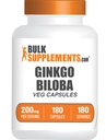 BulkSupplements.comginkgo Biloba Extract kapsule - Ginkgo Biloba Izvira iz listov, Zeliščni dodatek - Vegan, 1 Kapsule na serviranje, 180 Število (Pack po 1)