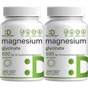 2 Pakiranje Magnezij Glycinate 500mg, 480 Veggie kapsule 