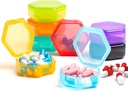[8 Pack] Organizator majhne tablete, potovalne tablete Box Prenosljiv BPA Free Mini tablete Case za žep, tablete zdravila in vitamini imetnik (Vivid barve)