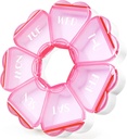 Luštna tablete Organizator 7 dan, Barvno Blokiranje Tedenske tablete Škatla, Dnevna Medicine kontejner z velikimi oddelki za ribja olja/Vitamini/Zdravljenje/Dodatki (Pink)