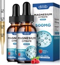 (2 paket) Magnezijev Citrat Tekoči magnezijevi kapljice dodatek 500mg-podpora Stress Relief, kosti, mišice, Mood, Sleep-4 Fl Oz, Vegan, Raspberry Flavor