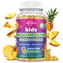 Otroci Magnezij Gumiji, Magnezij Glicinat Gumiji za otroke in odrasle z L-Theanin, Kamilica, Likorice, Vitamin D, B6 za spanje, sprostitev, možgani in mišice, sladkor brez Ananas 60ct