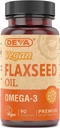 Deva Vegan Vitamini Laneno olje, 500 MG, Vegan, 90 Vcap (4 pakiranja)