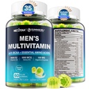 Metilirani multivitamin za moške Gumije, BCAA Aminokisline, cink, dnevni vitamin A C D3 E K2 B kompleks, kalcij, magnezij, likopen, prebavni encimi - energija, imunski, brez mišičnega sladkorja, Vegan, 60Cts
