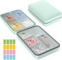 Restree tedenske tablete Organizator, Magnetic Moistrure dokaz tablete, velike zmogljivosti tablete tablete škatla z notranjo Clear Lid za vitamine, dodatki, in dnevna zdravila 8 predel (zelena)