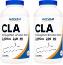 Nutricost CLA (konjugirana linolna kislina) 2.400mg, 240 softgels - Gluten Free, Non-GMO, 800mg Per softgel (2 steklenici)